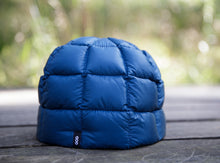 Load image into Gallery viewer, Goose Down Beanie – Blue, Ultralight Packable Winter Hat for Hiking &amp; Outdoor Adventures